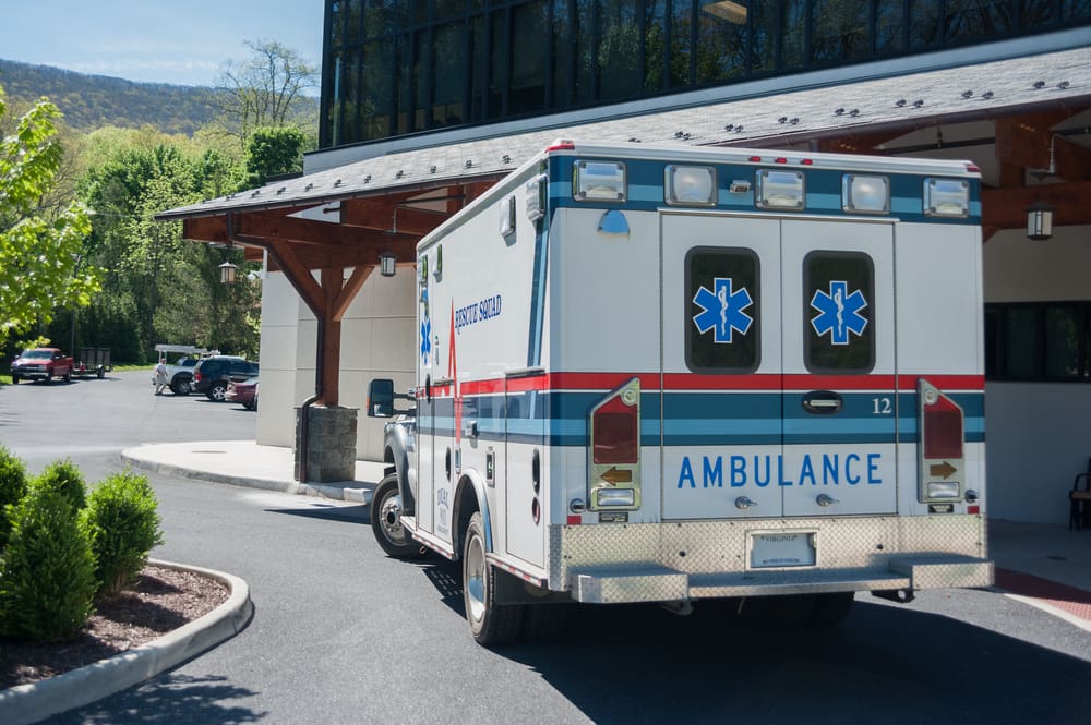 Ambulance,At,The,Entrance,Of,An,Emergency,Room